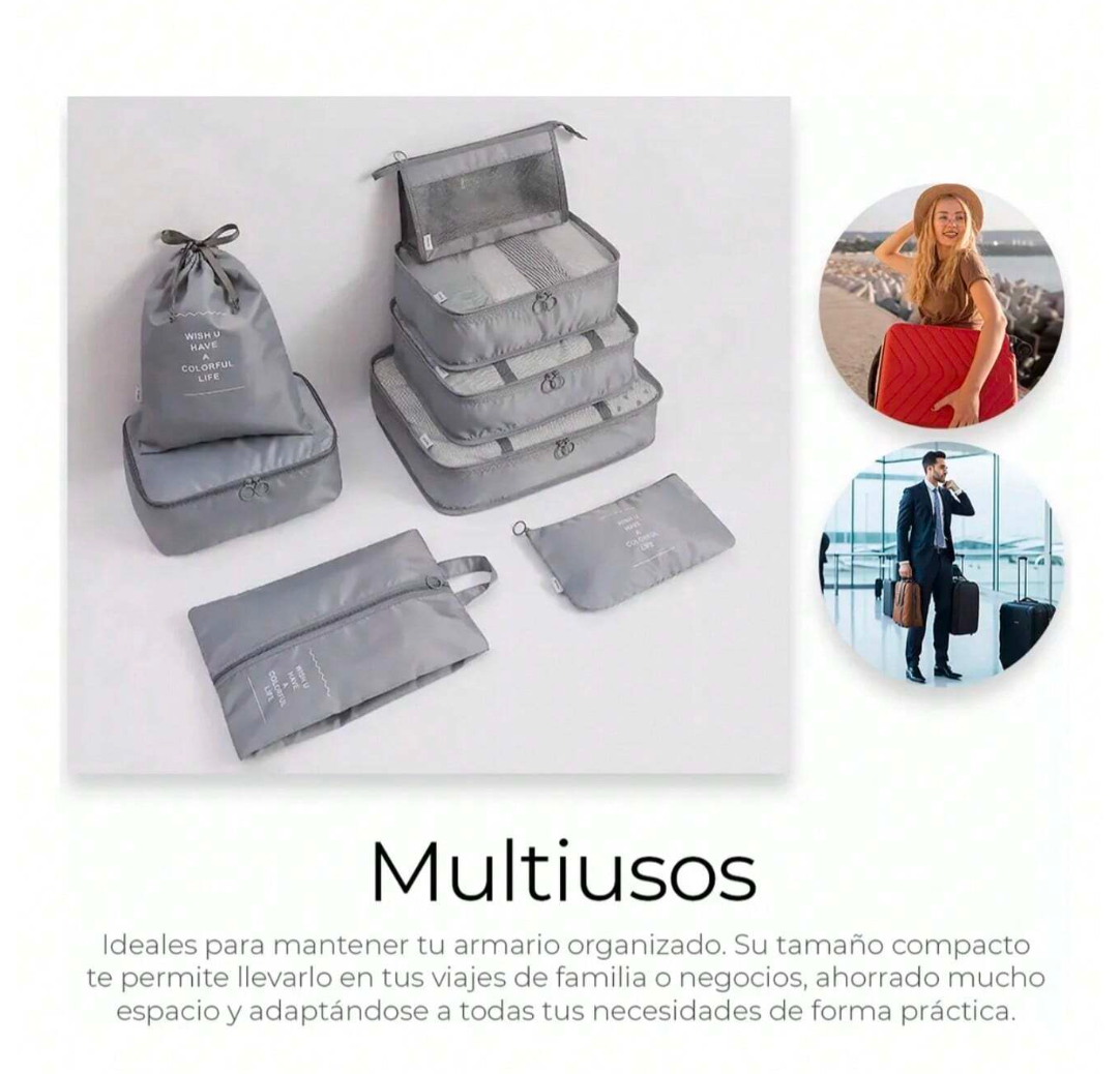 🚨ORGANIZADOR DE MALETAS SET DE 6 + 2 PIEZAS ADICIONALES GRATIS