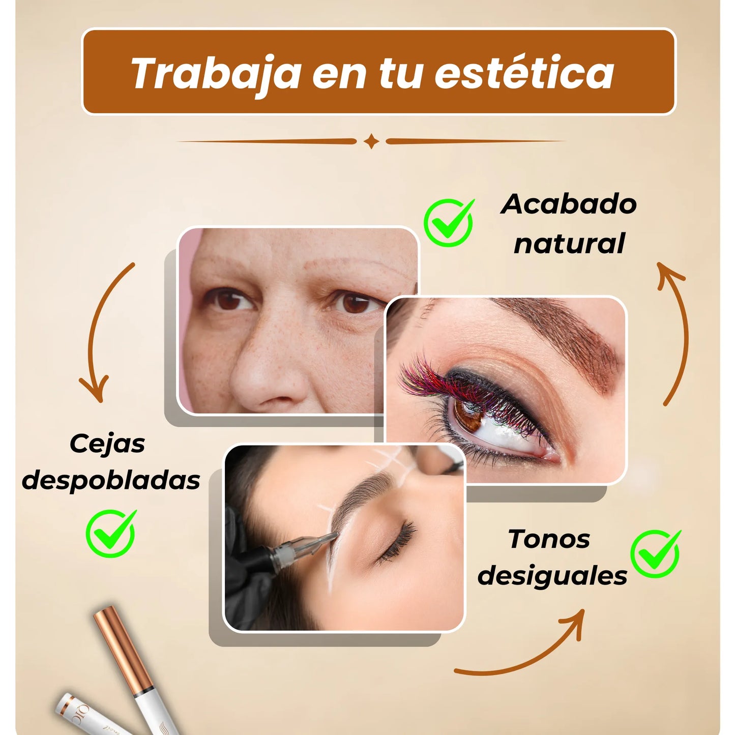LAPIZ 4D MICROBLANDING PARA CEJAS X3 UNIDADES