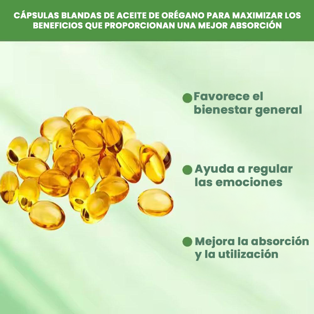 Capsulas de oregano -apoya defensas, vías respiratorias, digestión y bienestar general.