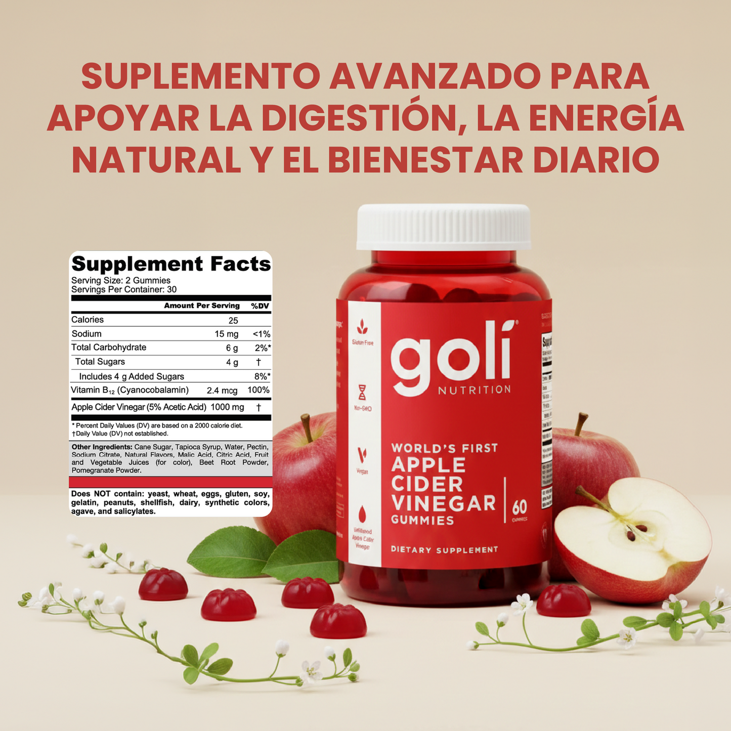 Goli vinagre de manzana-Para una mejor digestión, energía y bienestar diario.