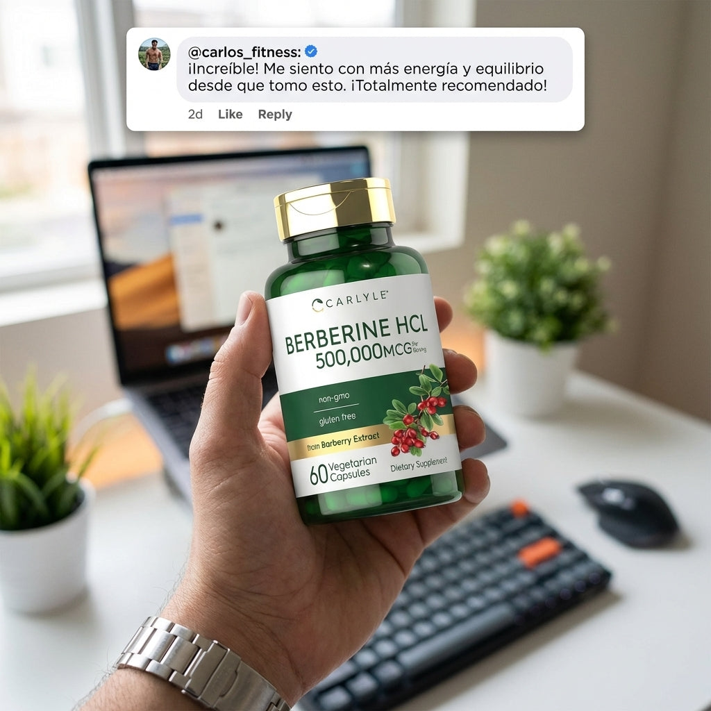 Berberine HCL- apoya el metabolismo de la glucosa y mejora la sensibilidad a la insulina.