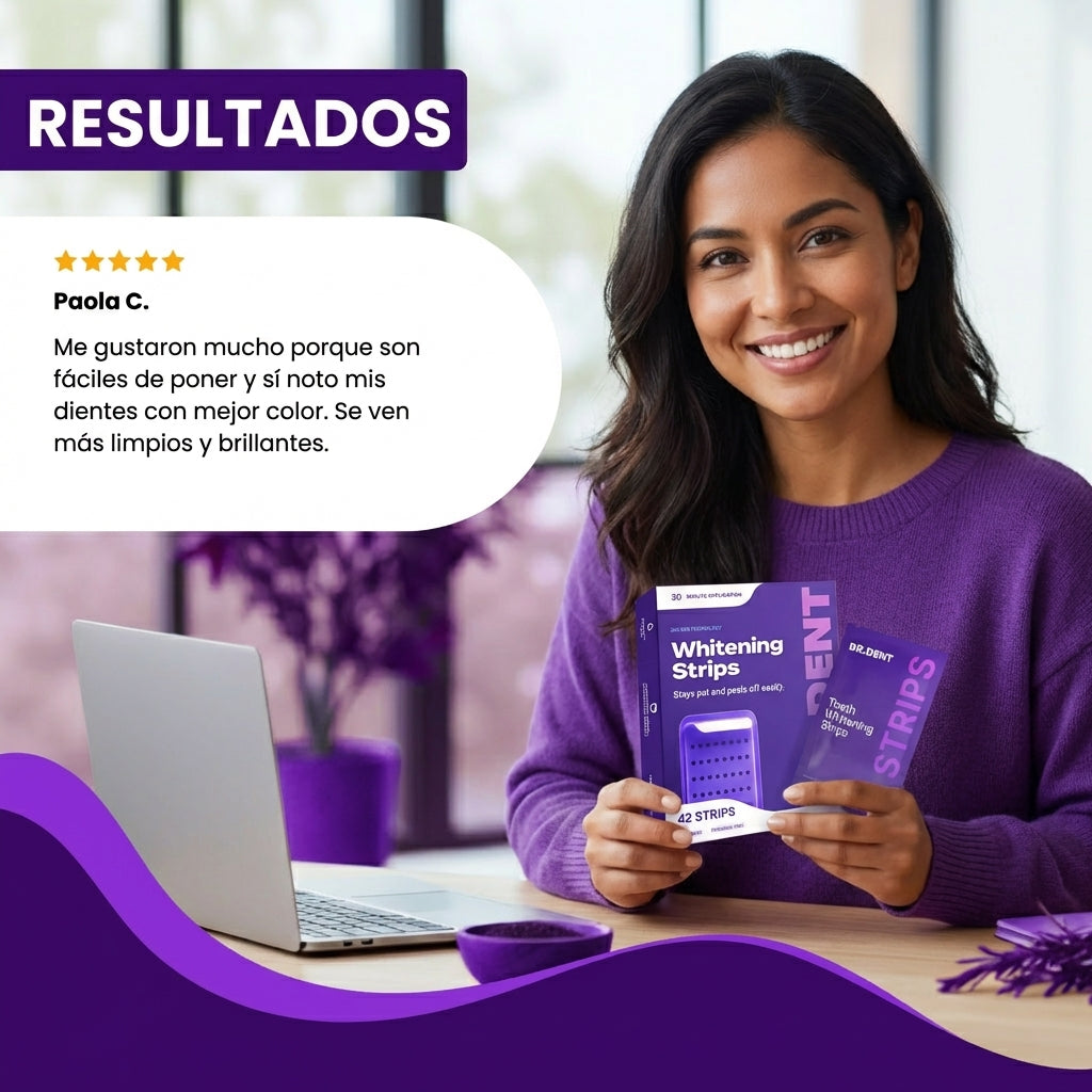 Whitening strips- Tiras Blanqueadoras para una Sonrisa Más Blanca.