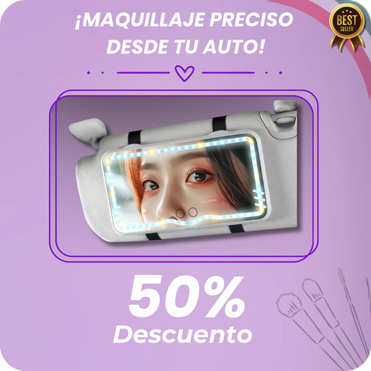 ESPEJO CON LUZ DE MAQUILLAJE PARA AUTO