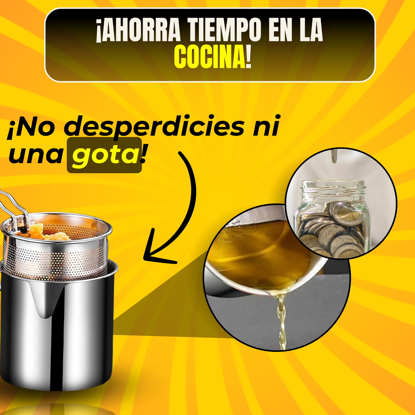 OLLA FREÍDORA PRO 1.2L - ¡DISEÑO ESPECIALIZADO Y COLADOR DE ACEITE!