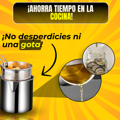 OLLA FREÍDORA PRO 1.2L - ¡DISEÑO ESPECIALIZADO Y COLADOR DE ACEITE!