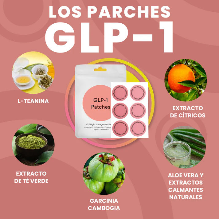 Parches GLP-1- control del apetito, reducción de antojos, regulación de ansiedad y apoyo natural al metabolismo.