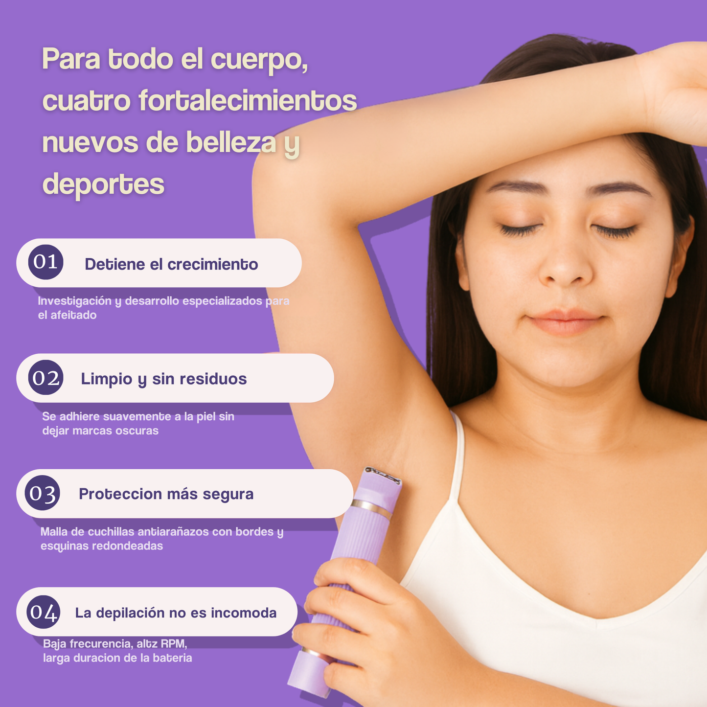 Afeitadora multipropósito – Axilas suaves y sin irritación en minutos
