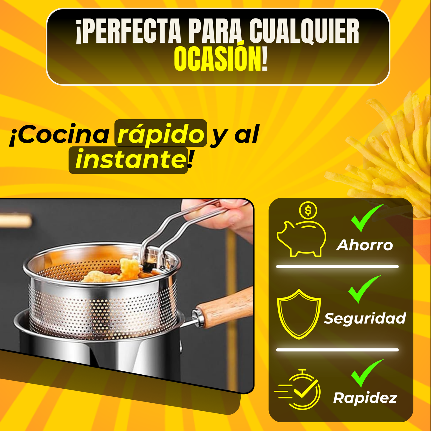 OLLA FREÍDORA PRO 1.2L - ¡DISEÑO ESPECIALIZADO Y COLADOR DE ACEITE!