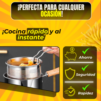 OLLA FREÍDORA PRO 1.2L - ¡DISEÑO ESPECIALIZADO Y COLADOR DE ACEITE!