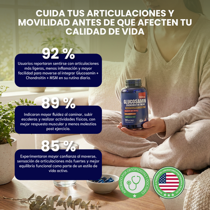 Glucosamin- Suplemento para la salud de las articulaciones, mejorar la movilidad y reducir la rigidez.