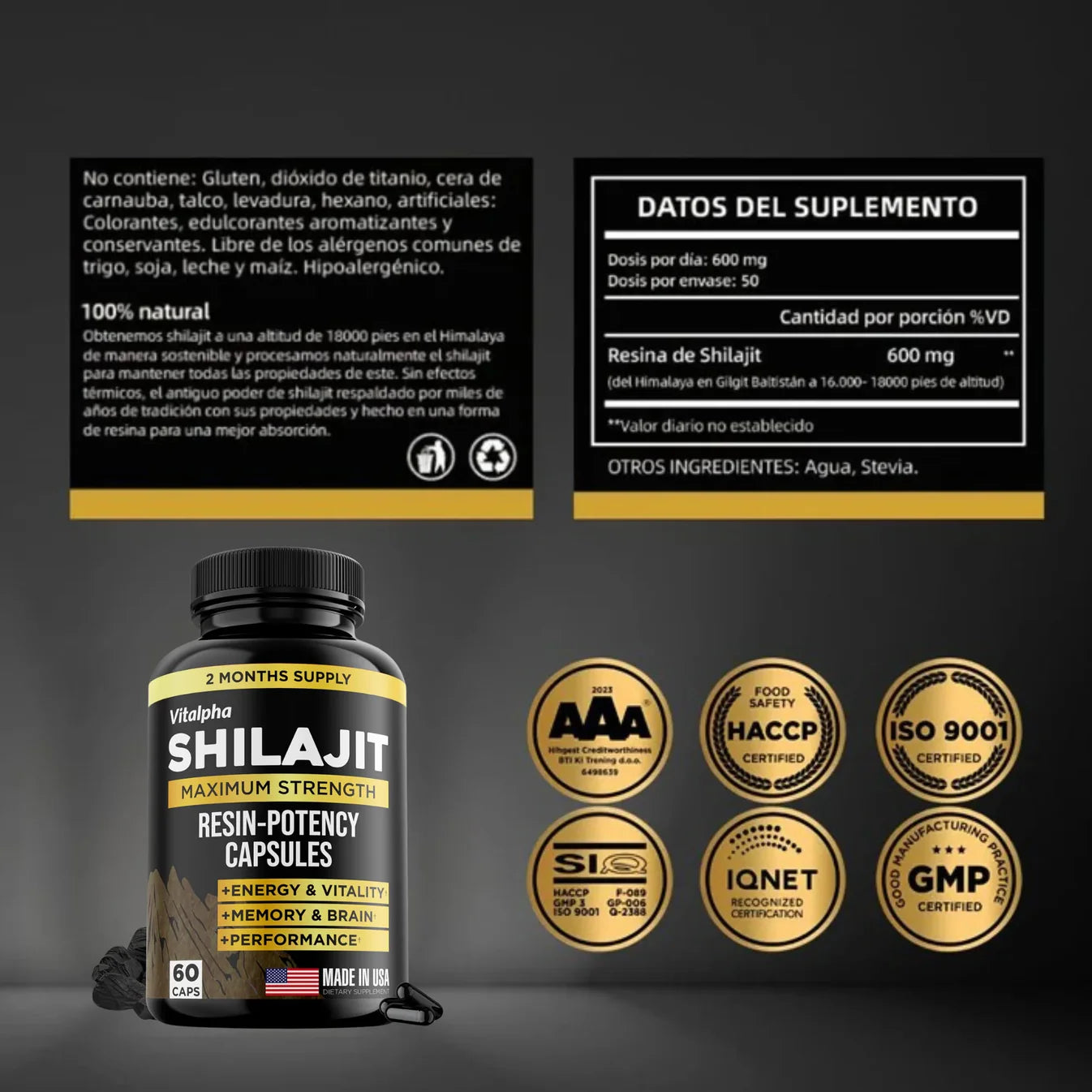 SHILAJIT CAPSULAS VITALIS ORIGINAL - NO COMPRES REPLICAS BARATAS