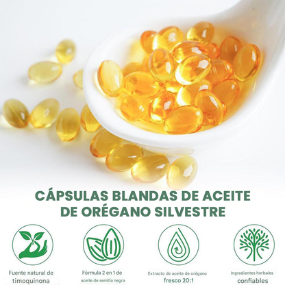 Capsulas de oregano -apoya defensas, vías respiratorias, digestión y bienestar general.