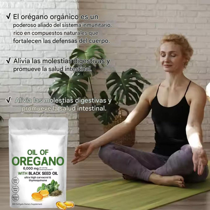 Capsulas de oregano -apoya defensas, vías respiratorias, digestión y bienestar general.