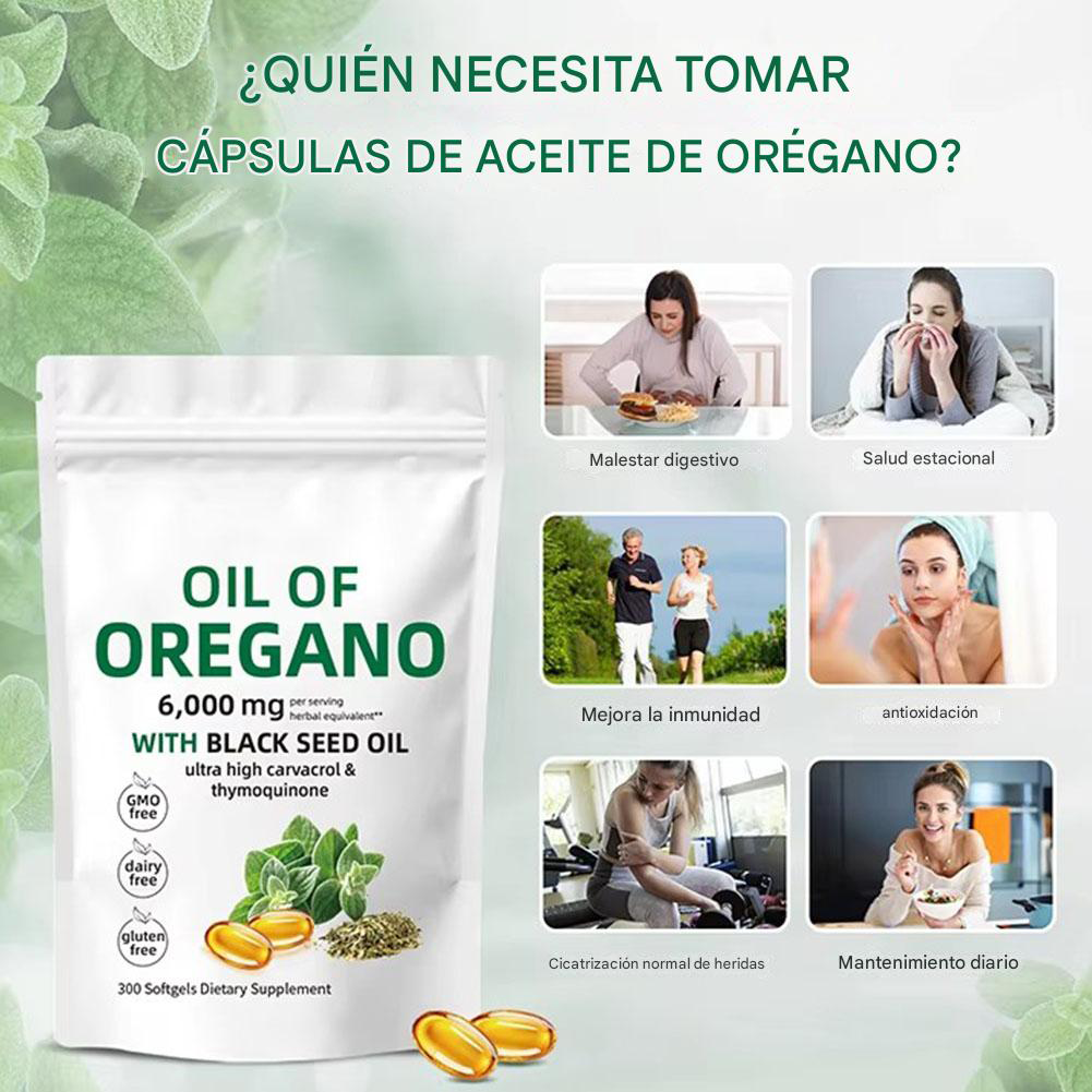 Capsulas de oregano -apoya defensas, vías respiratorias, digestión y bienestar general.