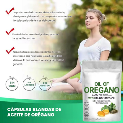 Capsulas de oregano -apoya defensas, vías respiratorias, digestión y bienestar general.