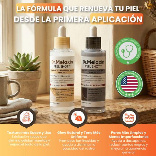 Dr.melaxin Línea de arroz Peel Shot Glow- Exfoliante removedor de células muertas de la piel.
