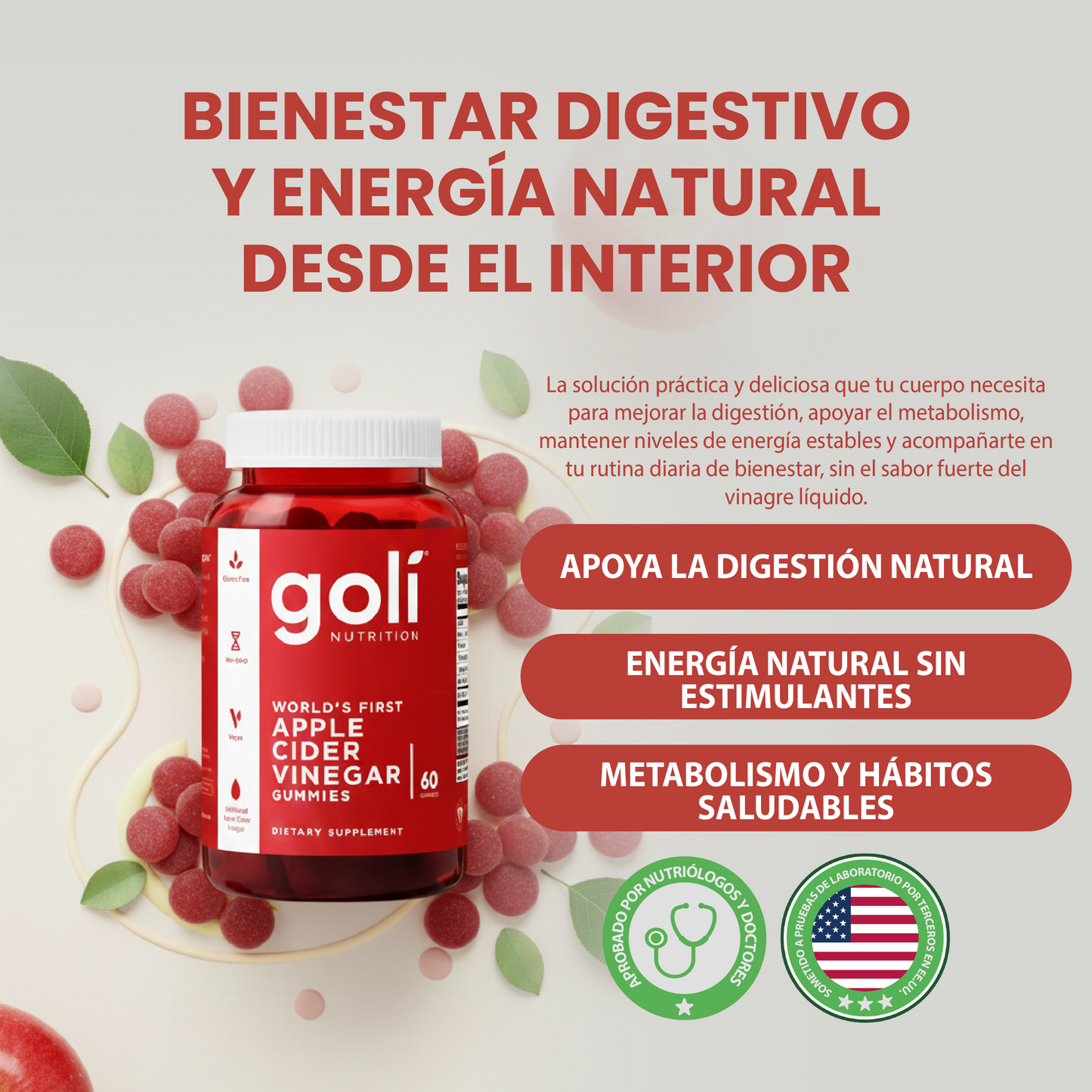 Goli vinagre de manzana-Para una mejor digestión, energía y bienestar diario.