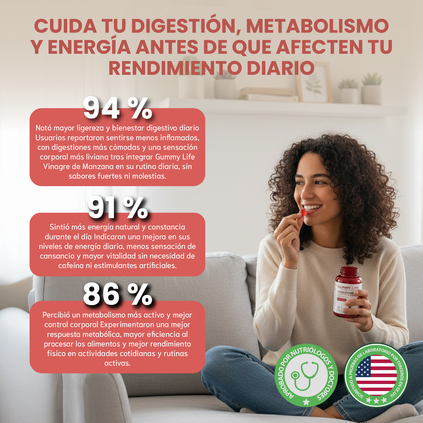 Gummy life vitamins vinagre de manzana-estimula tu energía, mejora la digestión y apoya tu metabolismo.