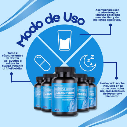 MAGNESIO TRIPLE ACCIÓN AVANZADA - RELAJA TU CUERPO Y DESCANSA MEJOR