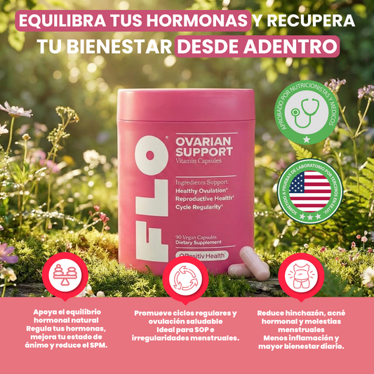 FLO Apoyo a la salud ovárica- Balance hormonal, Ciclos regulares,Bienestar ovárico