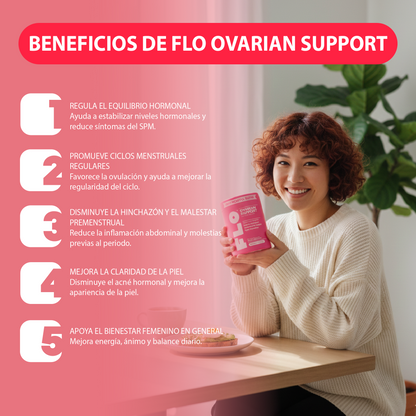 FLO Apoyo a la salud ovárica- Balance hormonal, Ciclos regulares,Bienestar ovárico