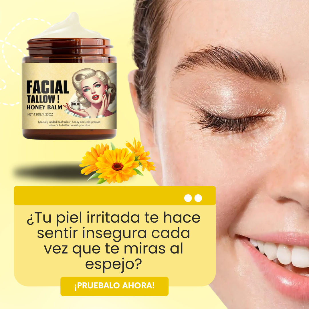 CREMA FACIAL CON SEBO DE RES Y MIEL - PARA PIEL SECA Y CON ACNÉ