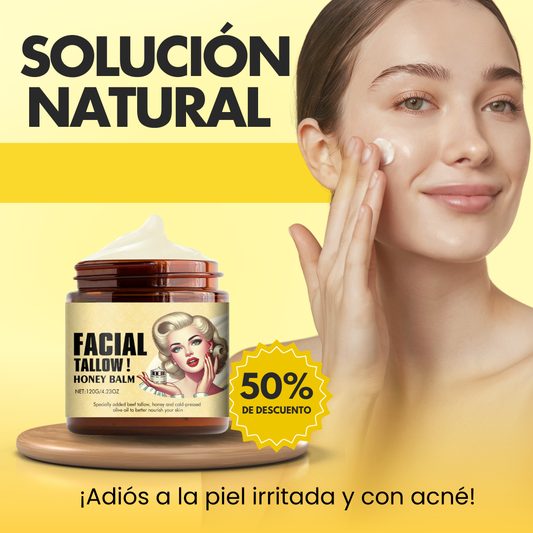 CREMA FACIAL CON SEBO DE RES Y MIEL - PARA PIEL SECA Y CON ACNÉ