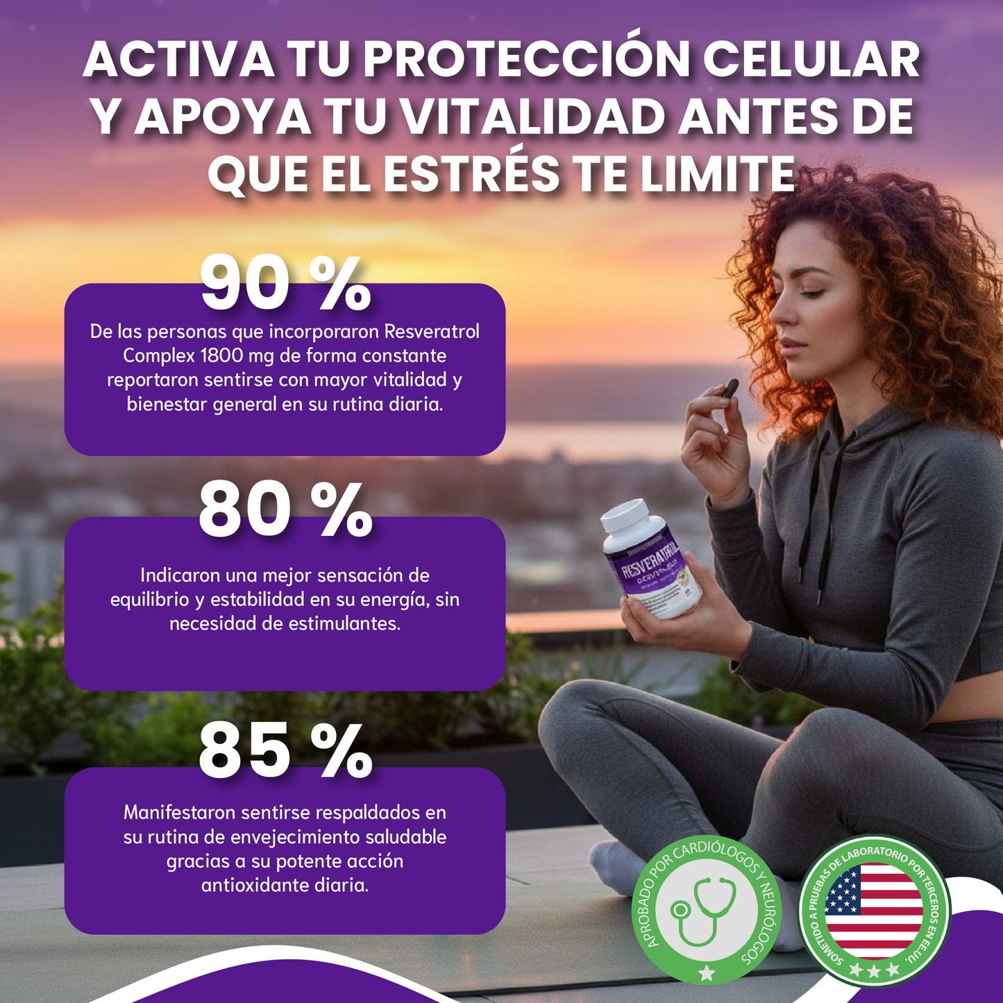 Resveratrol complex- Apoya el envejecimiento saludable, la función inmunológica y la salud cerebral.