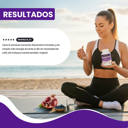 Resveratrol complex- Apoya el envejecimiento saludable, la función inmunológica y la salud cerebral.