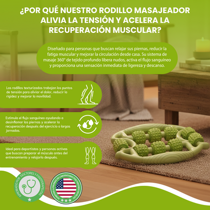 Rodillo masajeador muscular - Está diseñado para aliviar la tensión muscular, mejorar la circulación y acelerar la recuperación.