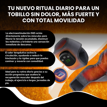 Tobillera eléctrica con calor inteligente- Alivia el dolor, reduce la inflamación y acelera la recuperación.