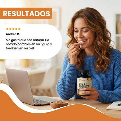 Aguaje + Fenogreco-Apoya el equilibrio hormonal, Mejora la piel, cabello y uñas.