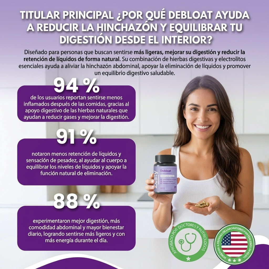 Debloat- Alivio Natural de la Hinchazón.