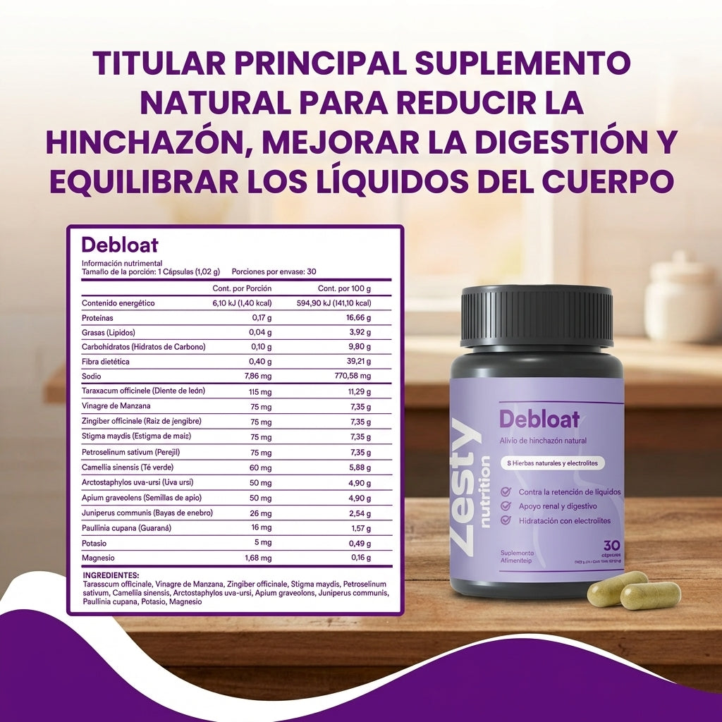 Debloat- Alivio Natural de la Hinchazón.