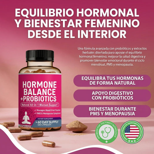 Hormone Balance + Probiotics- Alivio Natural para la Menopausia.