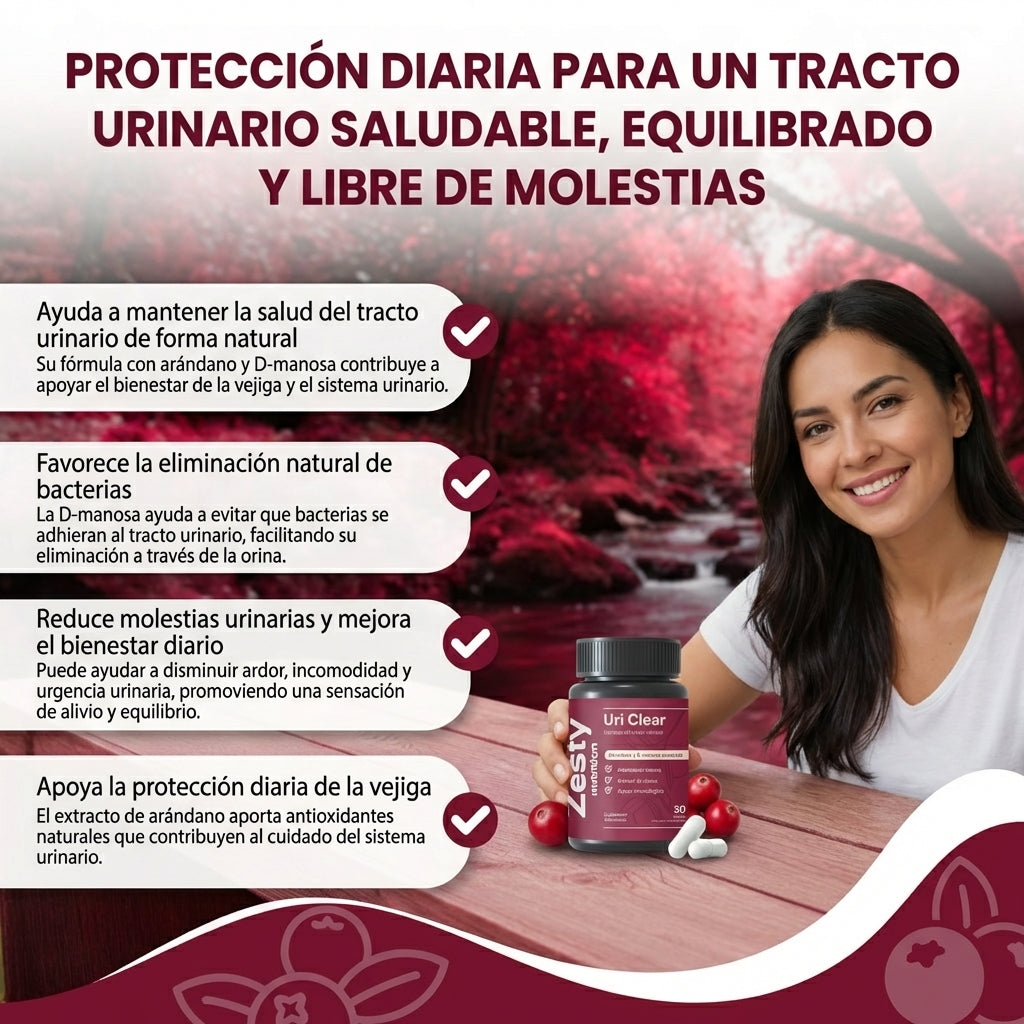 Uri Clear- Limpieza del tracto urinario y Apoya el sistema inmunológico.