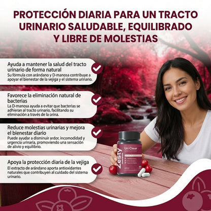 Uri Clear- Limpieza del tracto urinario y Apoya el sistema inmunológico.