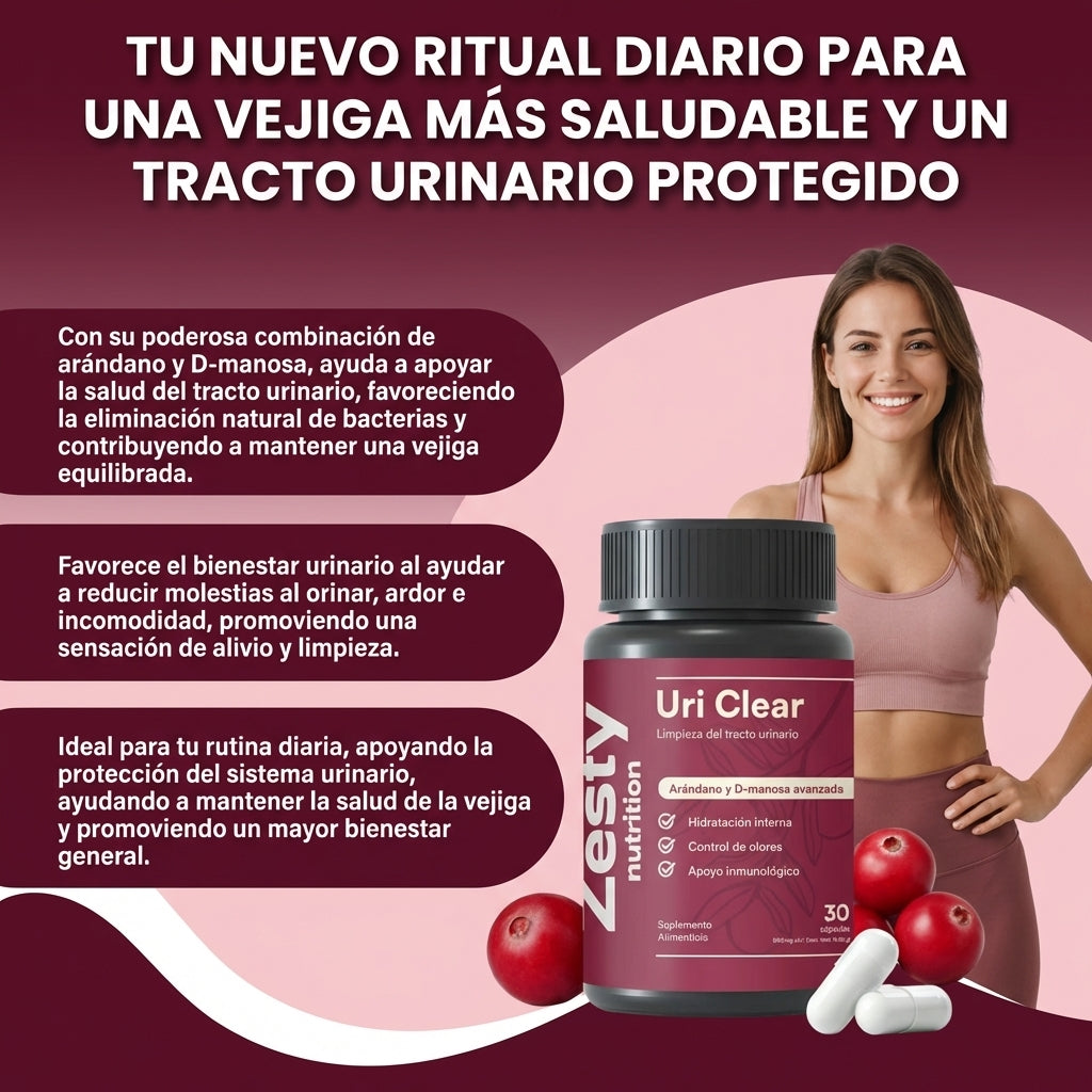 Uri Clear- Limpieza del tracto urinario y Apoya el sistema inmunológico.