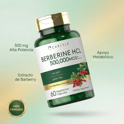 Berberine HCL- apoya el metabolismo de la glucosa y mejora la sensibilidad a la insulina.