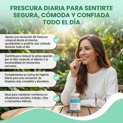 Body Magic-Apoya una sensación de frescura corporal desde el interior.