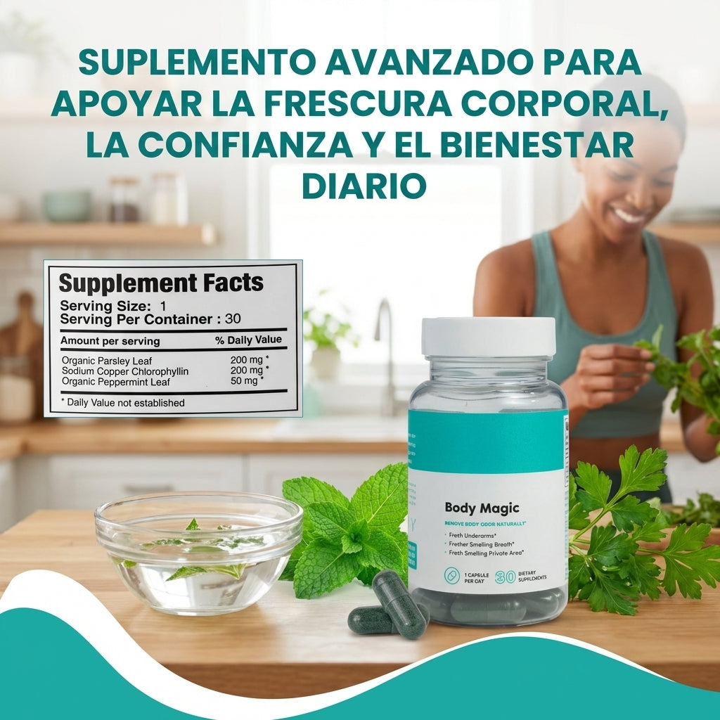 Body Magic-Apoya una sensación de frescura corporal desde el interior.