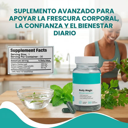 Body Magic-Apoya una sensación de frescura corporal desde el interior.