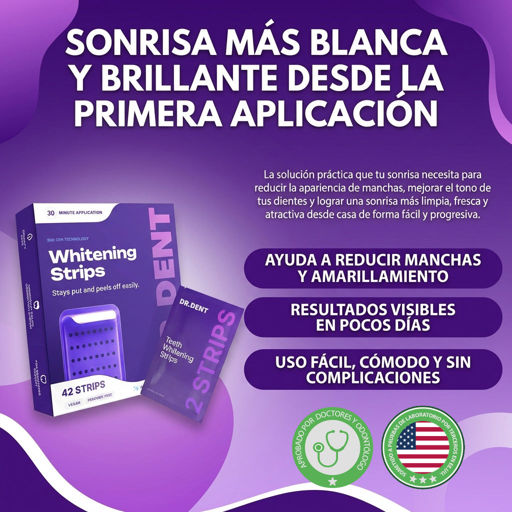 Whitening strips- Tiras Blanqueadoras para una Sonrisa Más Blanca.