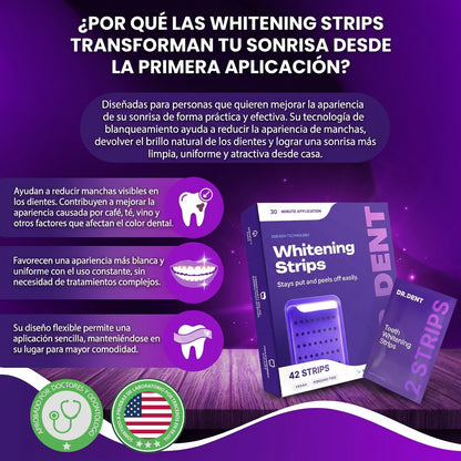 Whitening strips- Tiras Blanqueadoras para una Sonrisa Más Blanca.
