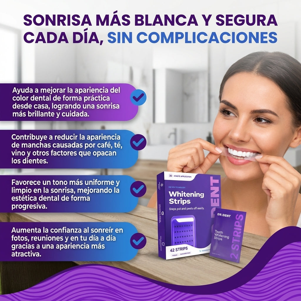 Whitening strips- Tiras Blanqueadoras para una Sonrisa Más Blanca.