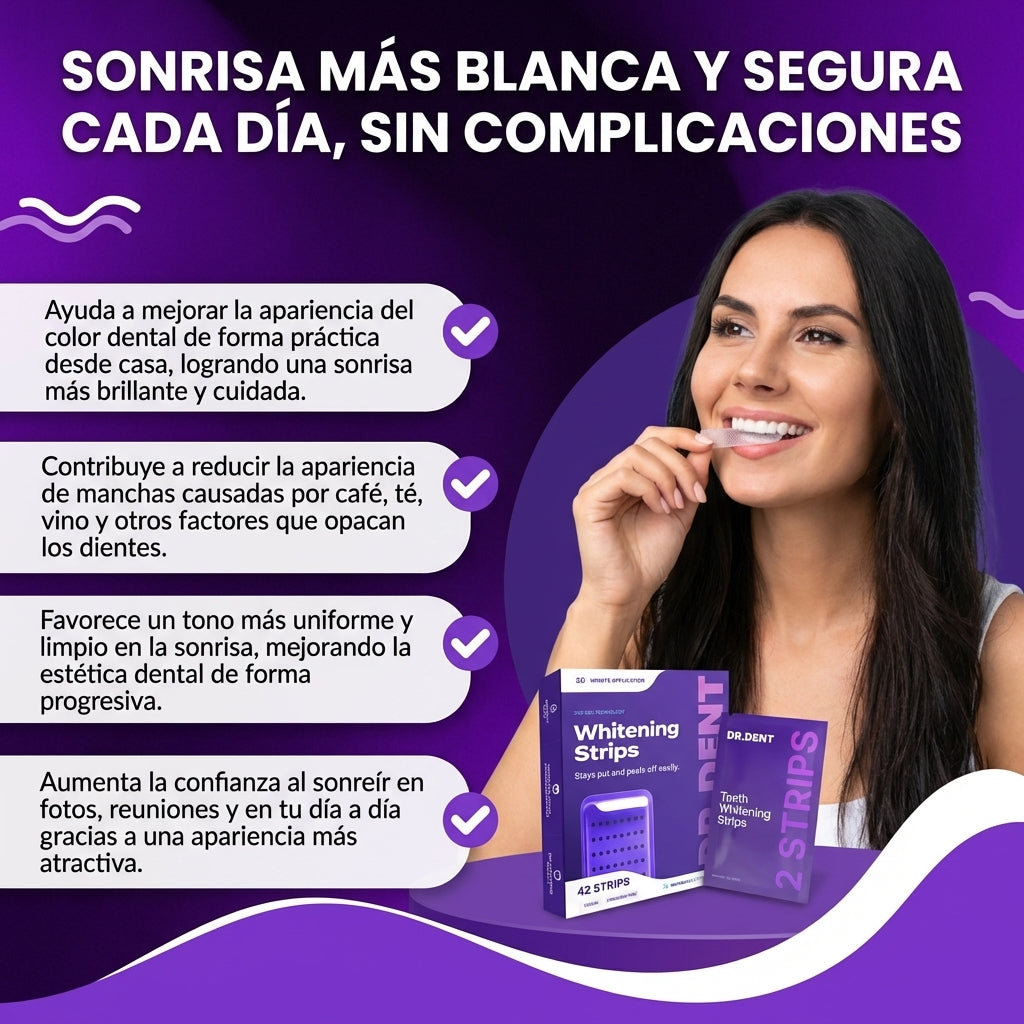 Whitening strips- Tiras Blanqueadoras para una Sonrisa Más Blanca.