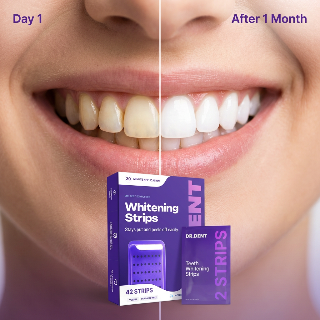 Whitening strips- Tiras Blanqueadoras para una Sonrisa Más Blanca.
