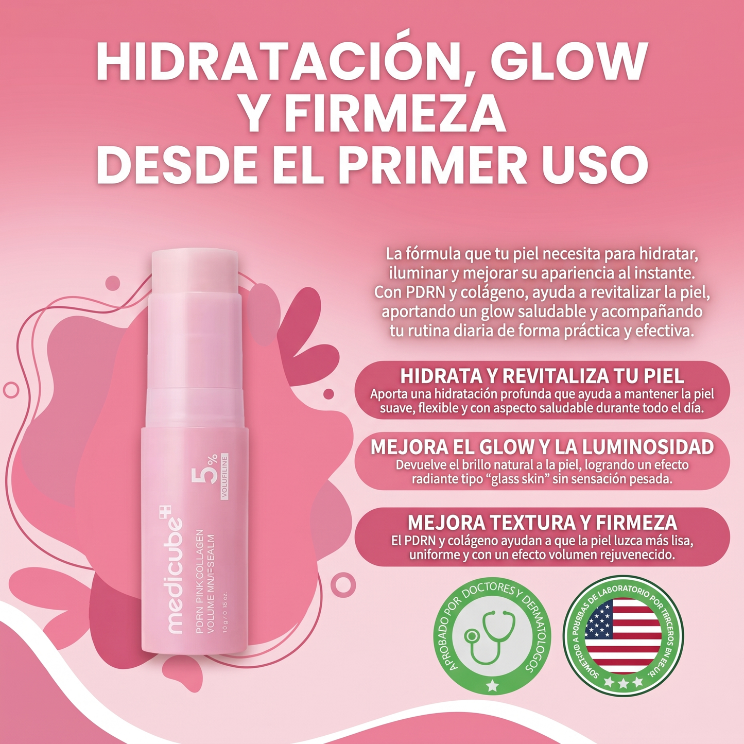 PDRN Pink Collagen- Reduce Arrugas y Líneas de Expresión