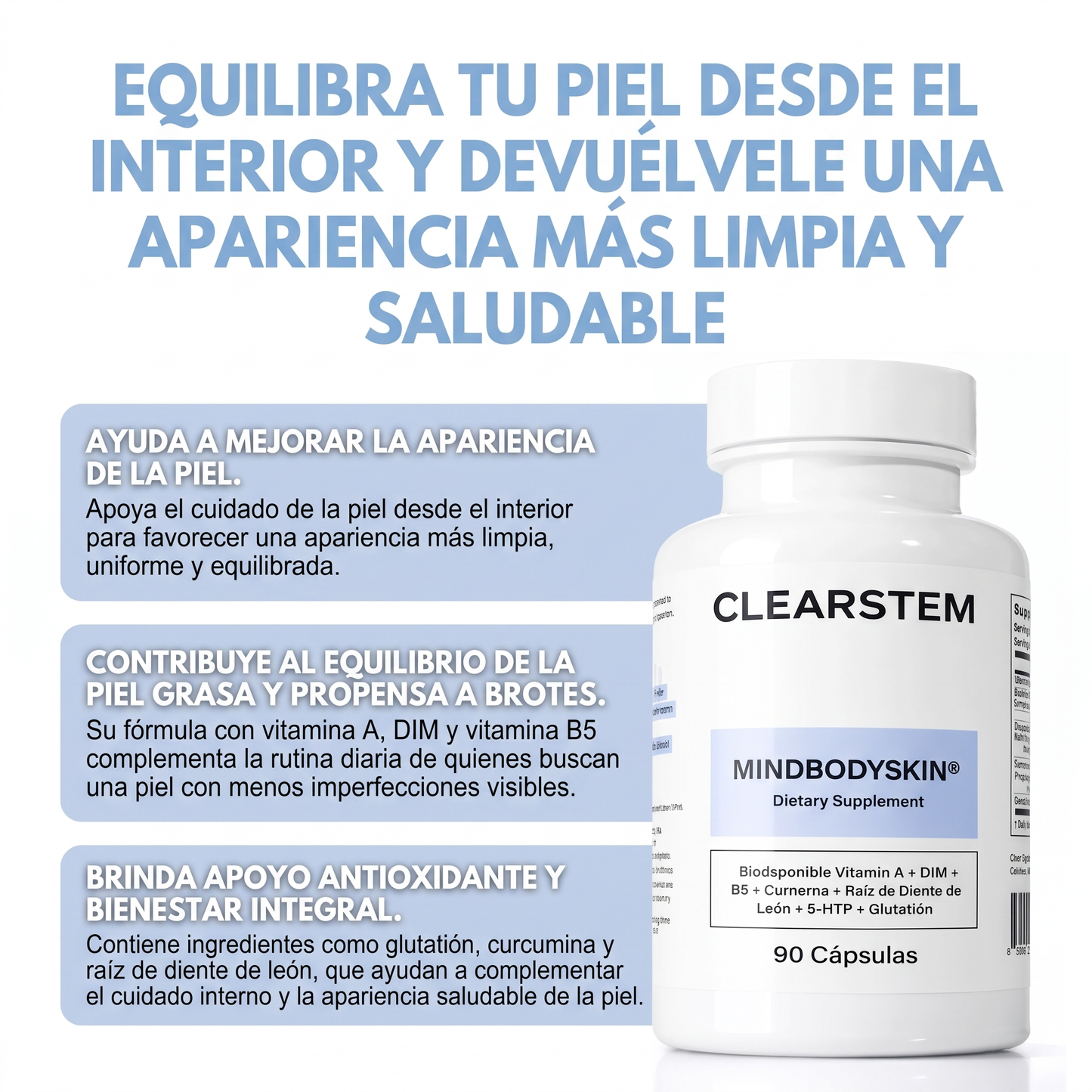 Clearstem- Suplemento para el cuidado integral de la piel