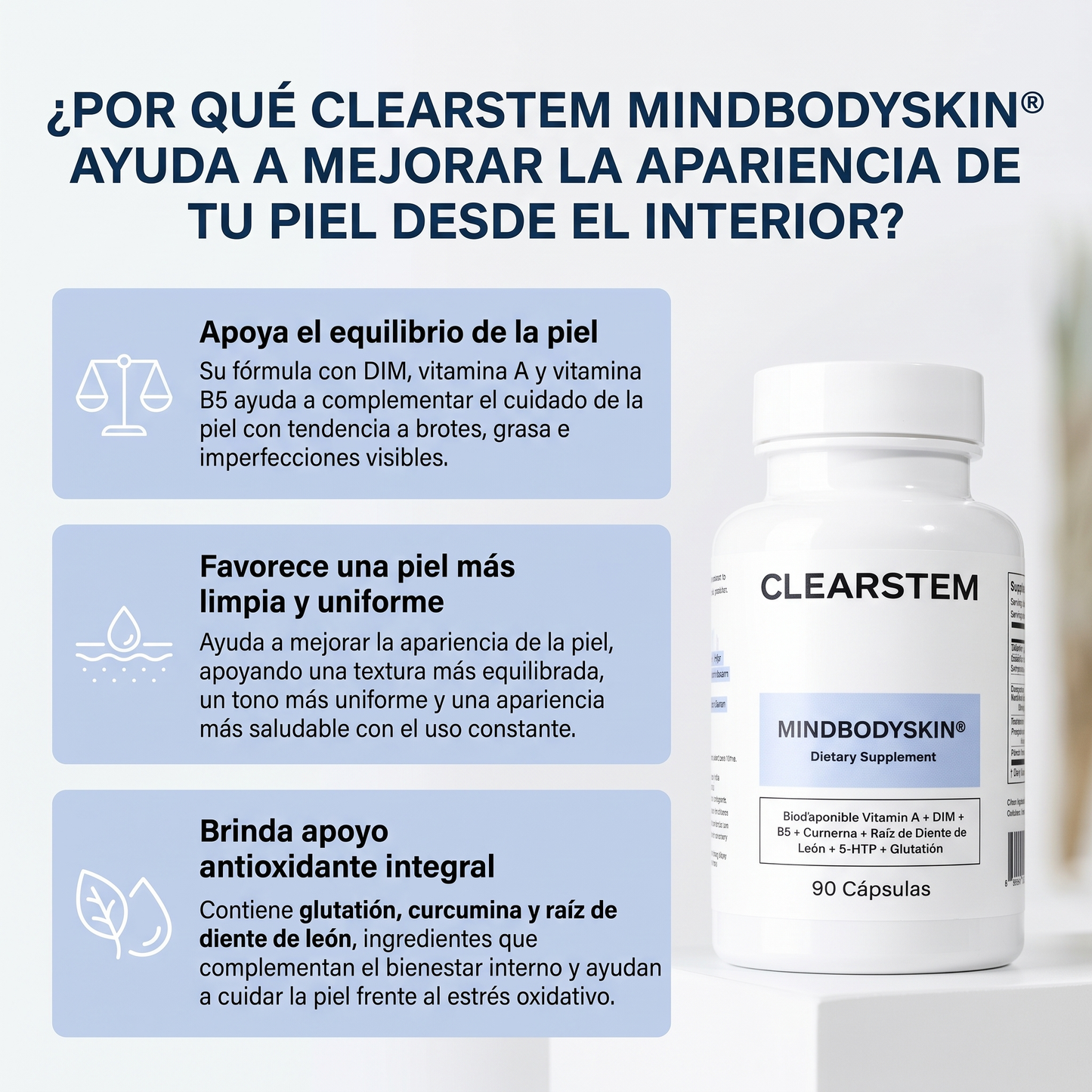 Clearstem- Suplemento para el cuidado integral de la piel